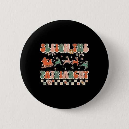 Het patriarchaat van het feminisme meme retro Chri Ronde Button 5,7 Cm (Voorkant)