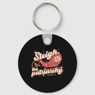 Het patriarchaat van het feminisme meme retro Chri Sleutelhanger