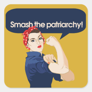 Het patriarchistische feministische Gezegde smaaie Vierkante Sticker