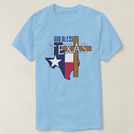 Het Patriot Country "God Bless Texas" T-shirt (Design voorkant)