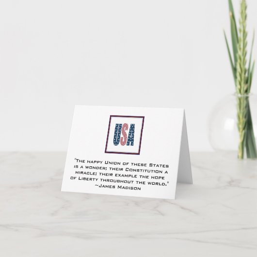 Het Patriottische Citaat Notecard. van James Kaart (Voorkant)