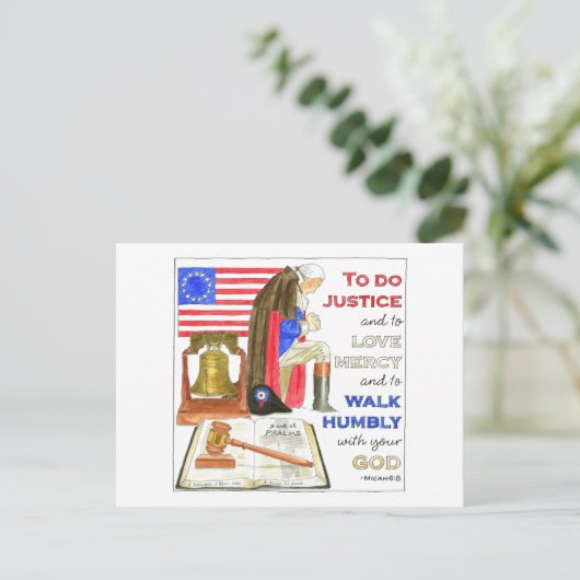 Het patriottische gebed van Washington Briefkaart (Staand voorkant)