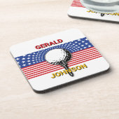 Het patriottische golfontwerp van Amerika Bier Onderzetter (Linkerzijde)