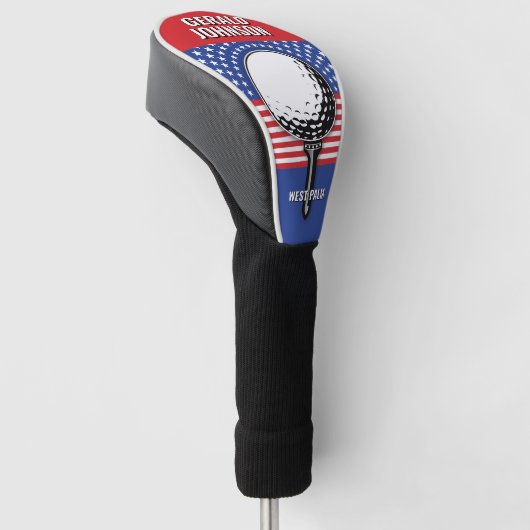 Het patriottische golfontwerp van Amerika Golfheadcover (Schuin)