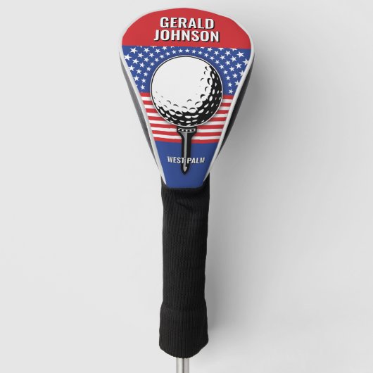 Het patriottische golfontwerp van Amerika Golfheadcover (Voorkant)