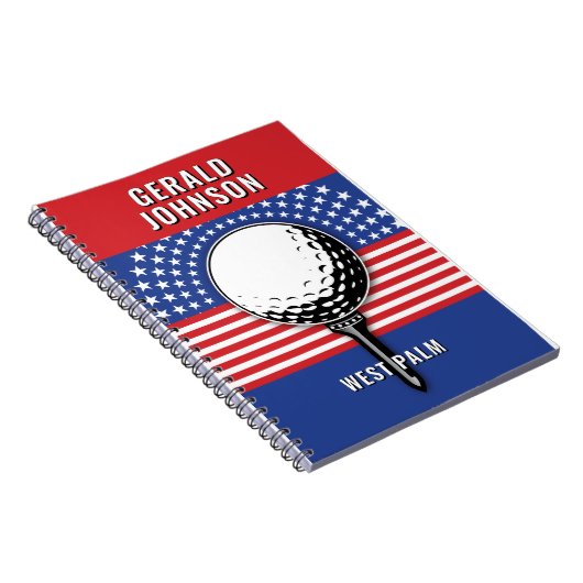 Het patriottische golfontwerp van Amerika Notitieboek (Rechterzijde)