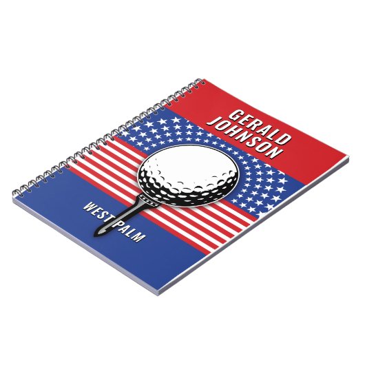 Het patriottische golfontwerp van Amerika Notitieboek (Linkerzijde)