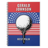 Het patriottische golfontwerp van Amerika Notitieboek (Voorkant)