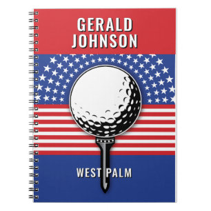 Het patriottische golfontwerp van Amerika Notitieboek