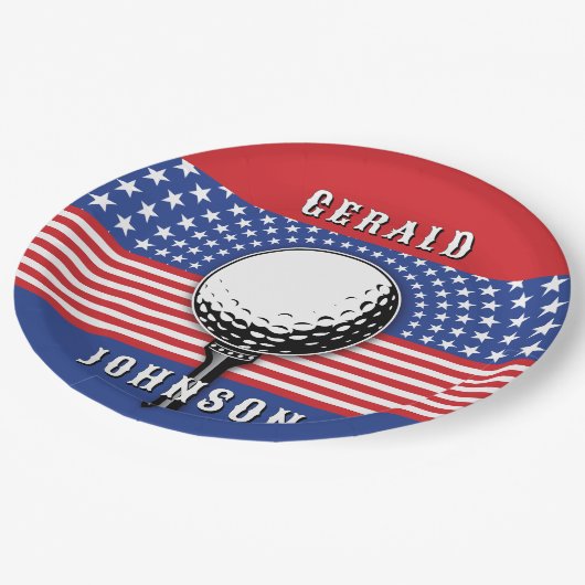 Het patriottische golfontwerp van Amerika Papieren Bordje (Gekanteld)