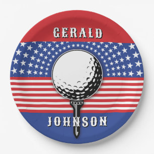 Het patriottische golfontwerp van Amerika Papieren Bordje