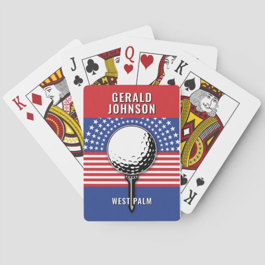 Het patriottische golfontwerp van Amerika Pokerkaarten (Achterkant)