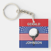 Het patriottische golfontwerp van Amerika Sleutelhanger (voorkant)