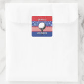 Het patriottische golfontwerp van Amerika Vierkante Sticker (Tas)