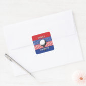 Het patriottische golfontwerp van Amerika Vierkante Sticker (Envelop)