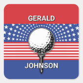 Het patriottische golfontwerp van Amerika Vierkante Sticker (Voorkant)