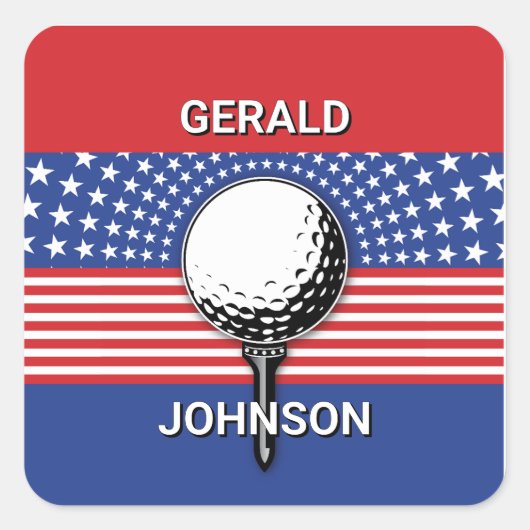 Het patriottische golfontwerp van Amerika Vierkante Sticker (Voorkant)