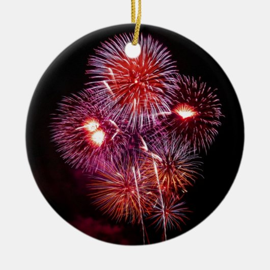 Het patriottische Vuurwerk van Giften van 4 van Keramisch Ornament (Voorkant)