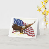 Het patriottische Wenskaart van de Vlag van Eagle Kaart (Gele Bloem)