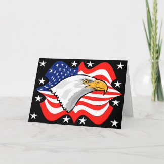 Het patriottische Wenskaart van de Vlag van Eagle Kaart