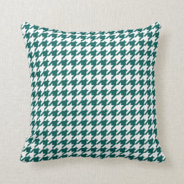 Het Patroon Forest Green van Houndstooth en Wit Kussen