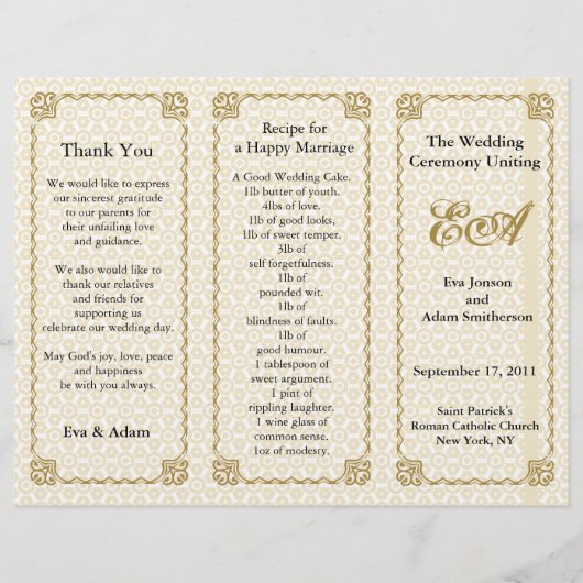 Het Patroon Gold White van de Omslag van het progr (Voorkant)