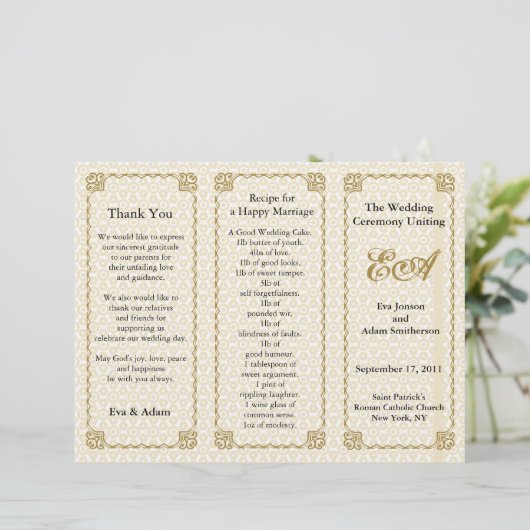 Het Patroon Gold White van de Omslag van het progr (Staand voorkant)