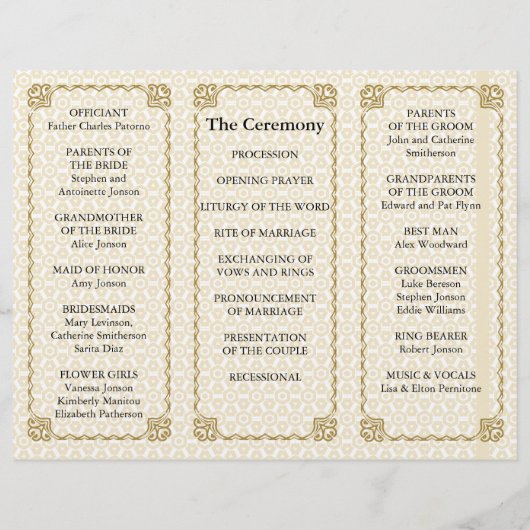 Het Patroon Gold White van de Omslag van het progr (Achterkant)