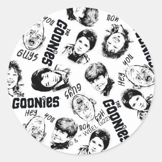 Het patroon Goonies Characters Ronde Sticker (Voorkant)