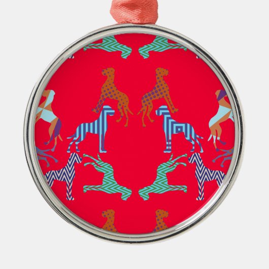 het patroon Great Dane patroon Metalen Ornament (Voorkant)