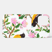 Het patroon is met vogels en bloemen. Het is creat Case-Mate iPhone Case (Achterkant (horizontaal))