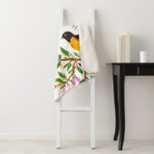 Het patroon is met vogels en bloemen. Het is creat Sherpa Deken (In situ)