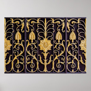 Het patroon op de metalen poort poster