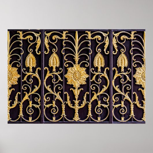 Het patroon op de metalen poort poster (Voorkant)