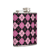 Het Patroon van Argyle in Zwarte en Roze Heupfles (Rechts)