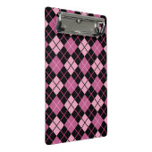 Het Patroon van Argyle in Zwarte en Roze Mini Klembord (Schuin)