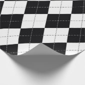 Het patroon van Argyle naadloos in zwart-wit. Geom Cadeaupapier (Hoek)