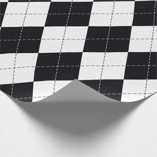 Het patroon van Argyle naadloos in zwart-wit. Geom Cadeaupapier (Hoek)