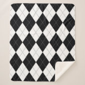 Het patroon van Argyle naadloos in zwart-wit. Geom Sherpa Deken (Voorkant)