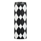 Het patroon van Argyle naadloos in zwart-wit. Geom Thermosbeker (Achterkant)