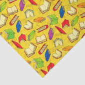 Het Patroon van boeken op Geel Tissuepapier (Detail)