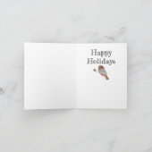 Het Patroon van Chickadees met Bloemen voor Feestdagen Kaart (Binnen)