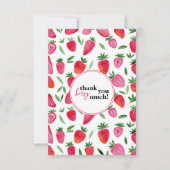 Het patroon van de aardbeien in de waterverf is te bedankkaart (Voorkant)