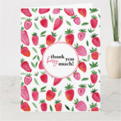 Het patroon van de aardbeien in de waterverf is te bedankkaart (Voorkant)