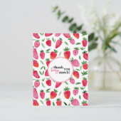 Het patroon van de aardbeien in de waterverf is te briefkaart (Staand voorkant)