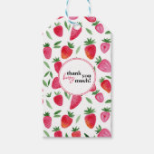 Het patroon van de aardbeien in de waterverf is te cadeaulabel (Voorkant)