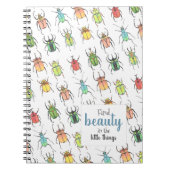 Het Patroon van de Beetel van Lovebug met Citaat Notitieboek (Voorkant)