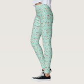 Het Patroon van de Brillen van de vangst blauwgroe Leggings (Links)