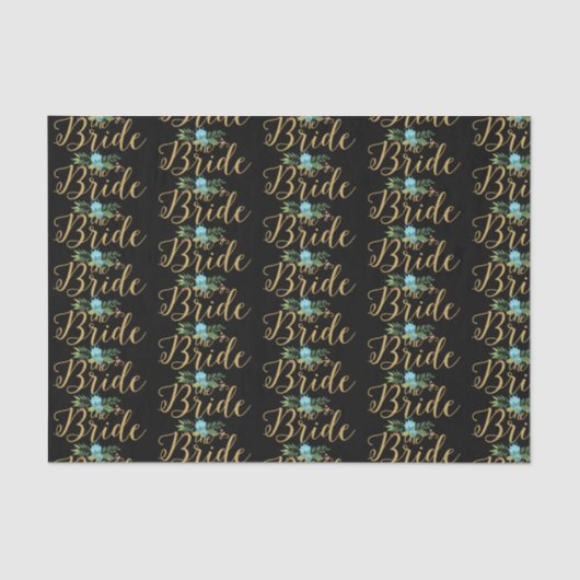 Het patroon van de bruidgoudtypografie tissuepapier (Voorkant)