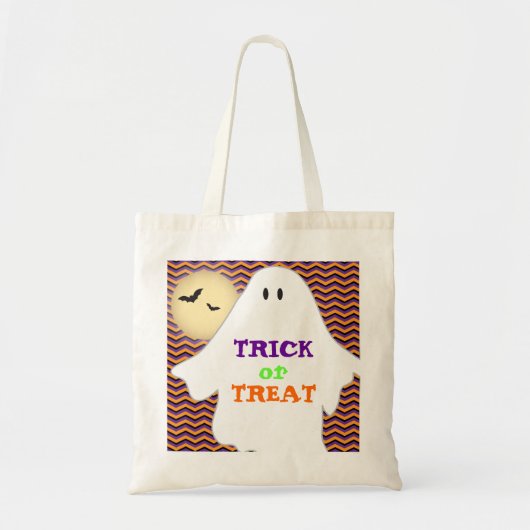 Het patroon van de chevron & het Trick or treat Tote Bag (Voorkant)